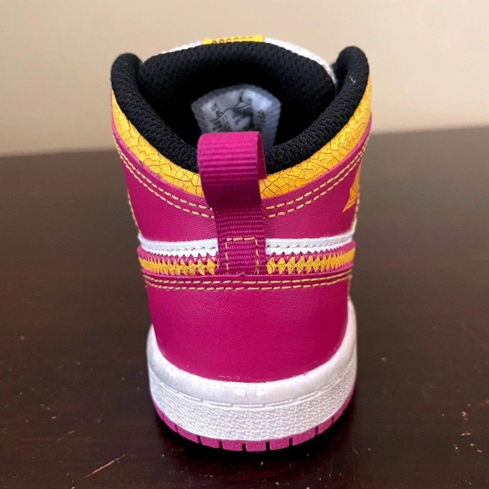 Jordan 1 Mid Dia‎ de los Muertos Familia Fuchsia Gold DC0501-100 Toddler Size 8C